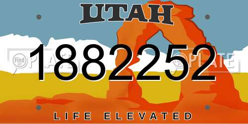 1882252 Utah License Plate