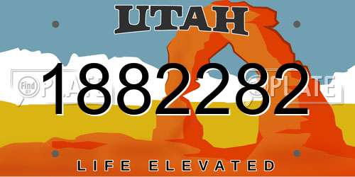 1882282 Utah License Plate
