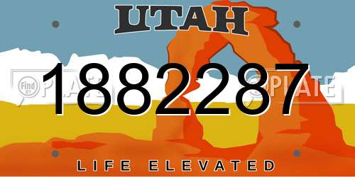 1882287 Utah License Plate