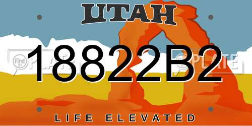18822B2 Utah License Plate