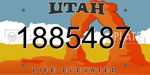 1885487 Utah License Plate