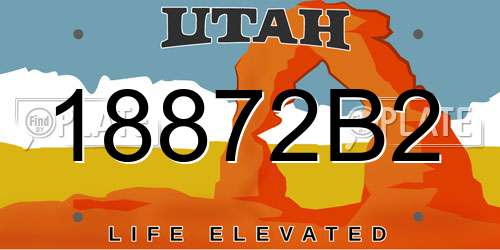 18872B2 Utah License Plate