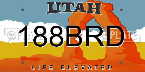 188BRD Utah License Plate