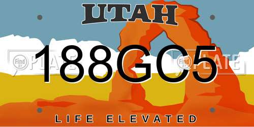 188GC5 Utah License Plate