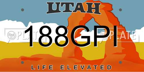 188GPI Utah License Plate
