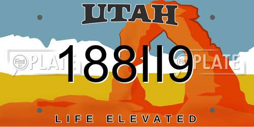188II9 Utah License Plate