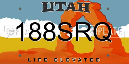 188SRQ Utah License Plate
