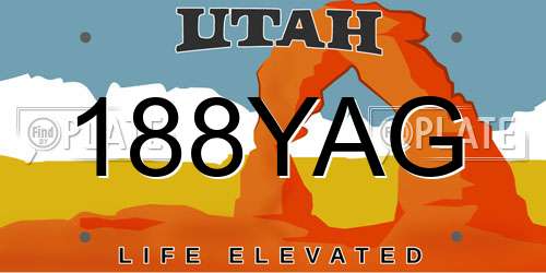 188YAG Utah License Plate