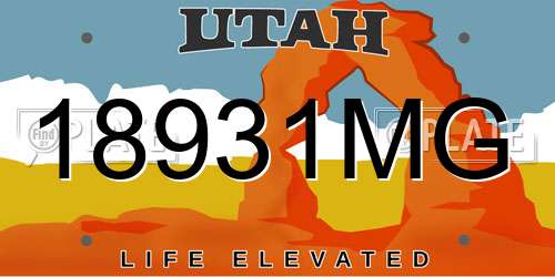 18931MG Utah License Plate