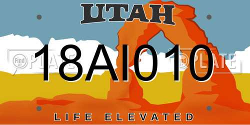 18AI010 Utah License Plate