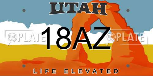 18AZ Utah License Plate
