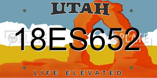 18ES652 Utah License Plate