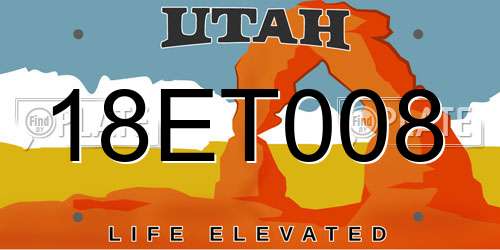 18ET008 Utah License Plate