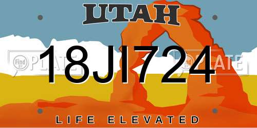 18JI724 Utah License Plate