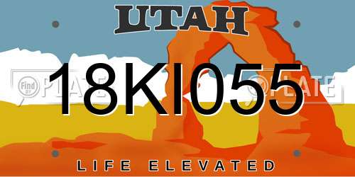18KI055 Utah License Plate