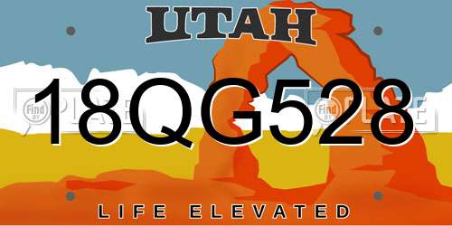 18QG528 Utah License Plate