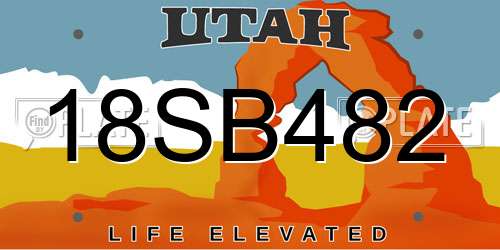 18SB482 Utah License Plate