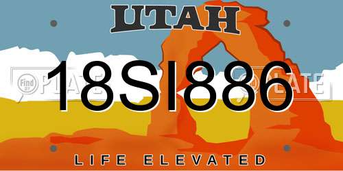 18SI886 Utah License Plate