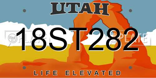 18ST282 Utah License Plate