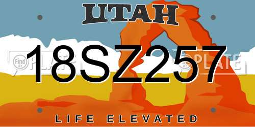 18SZ257 Utah License Plate