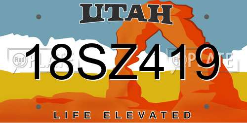 18SZ419 Utah License Plate