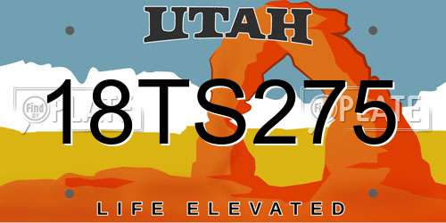 18TS275 Utah License Plate