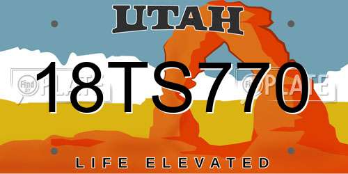 18TS770 Utah License Plate
