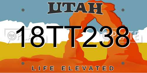 18TT238 Utah License Plate