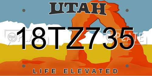 18TZ735 Utah License Plate