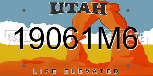 19061M6 Utah License Plate