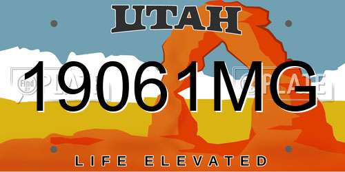 19061MG Utah License Plate