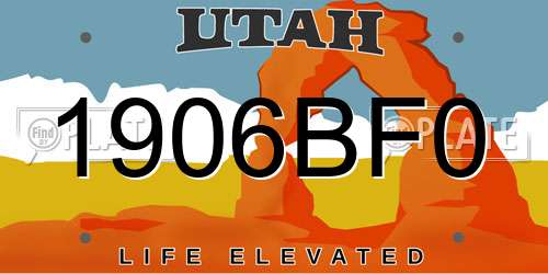 1906BF0 Utah License Plate
