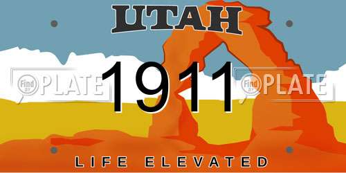 1911 Utah License Plate