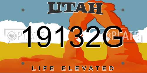 19132G Utah License Plate
