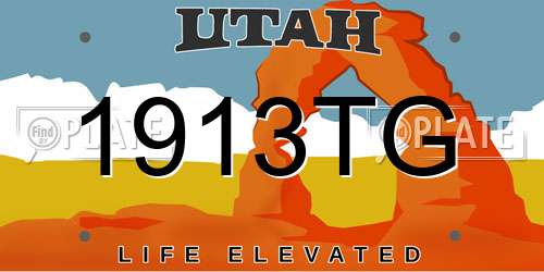 1913TG Utah License Plate