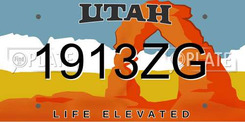 1913ZG Utah License Plate