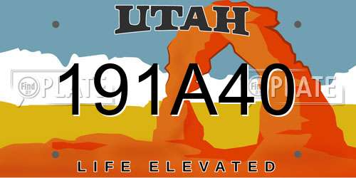 191A40 Utah License Plate