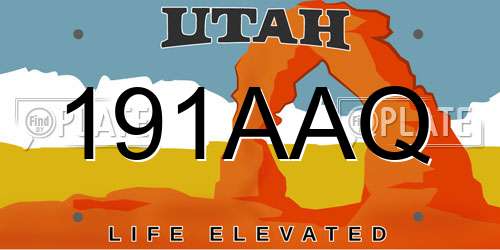 191AAQ Utah License Plate