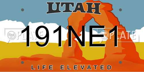 191NE1 Utah License Plate