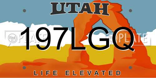 197LGQ Utah License Plate