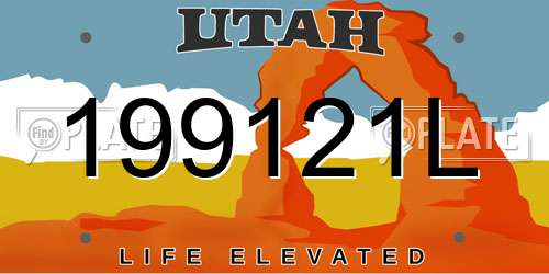 199121L Utah License Plate
