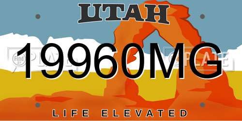 19960MG Utah License Plate
