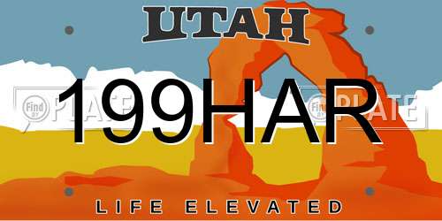 199HAR Utah License Plate
