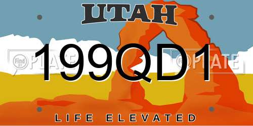 199QD1 Utah License Plate