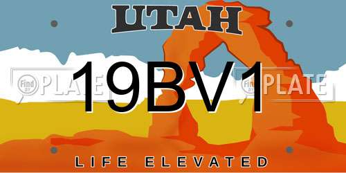 19BV1 Utah License Plate
