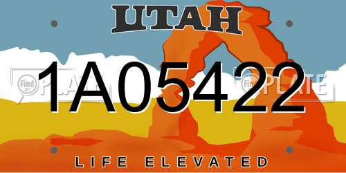 1A05422 Utah License Plate