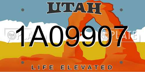 1A09907 Utah License Plate