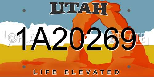 1A20269 Utah License Plate
