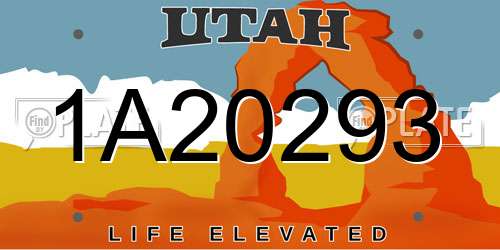 1A20293 Utah License Plate