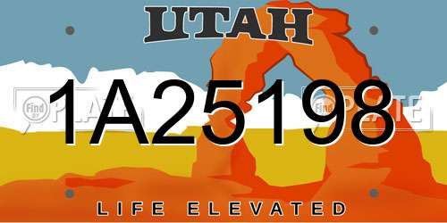 1A25198 Utah License Plate